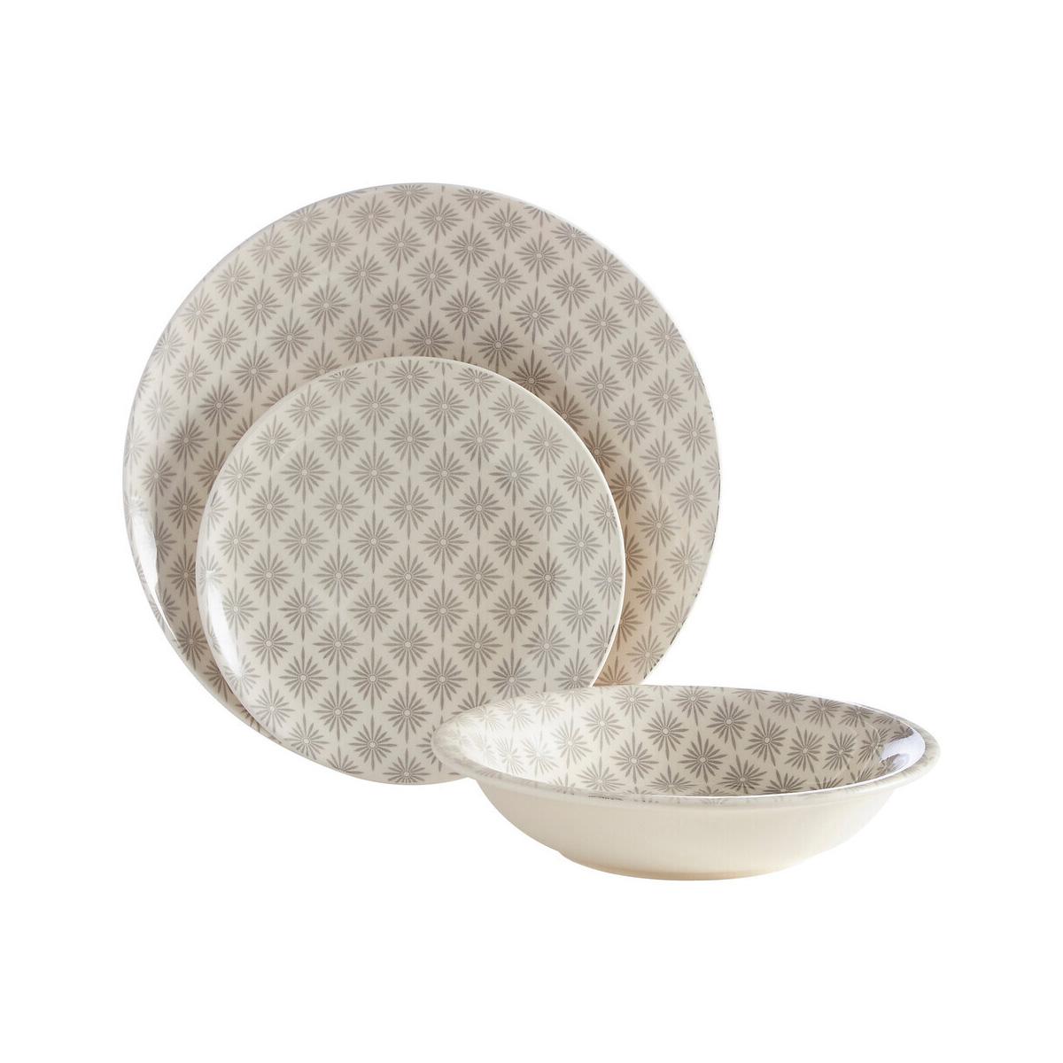 Maya Grey And White 12 Pc Dinner Set