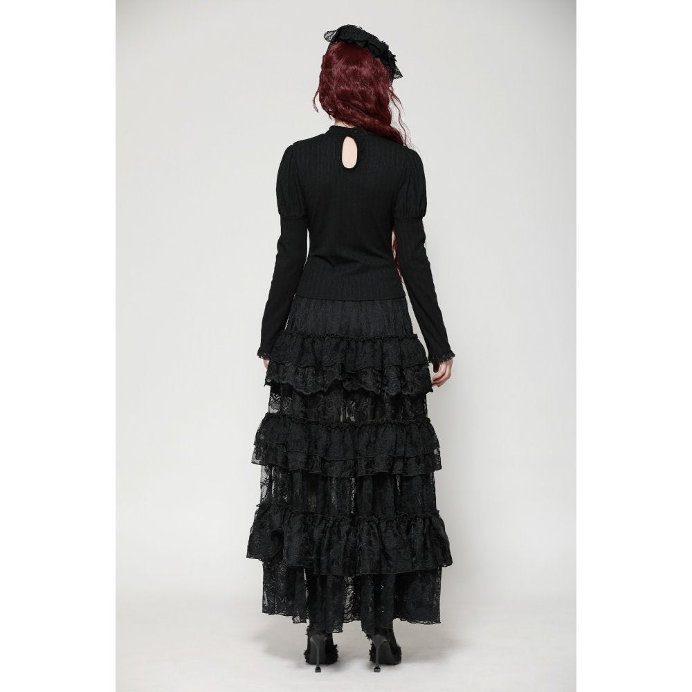 Dark in Love Avalon Gothic Embroidered Puff Sleeve Top