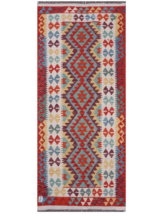 Maimana Afghanistan Kilim Rug - 204 x86 cm