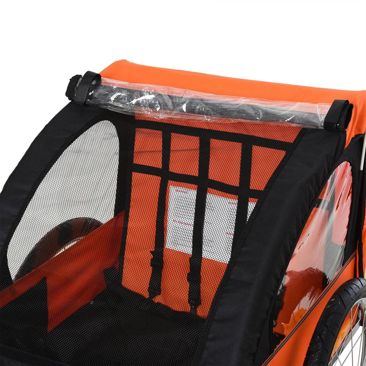 Trailer for Kids Steel Frame Children's 2 Seater Bike Trailer Orange