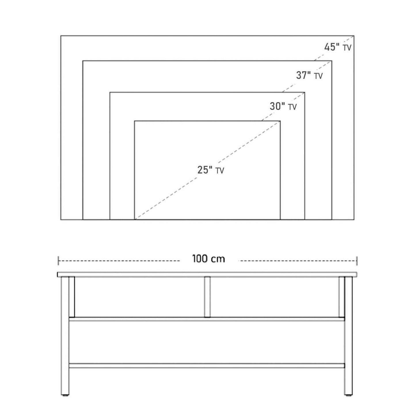 Metal Frame Industrial-Style TV Stand