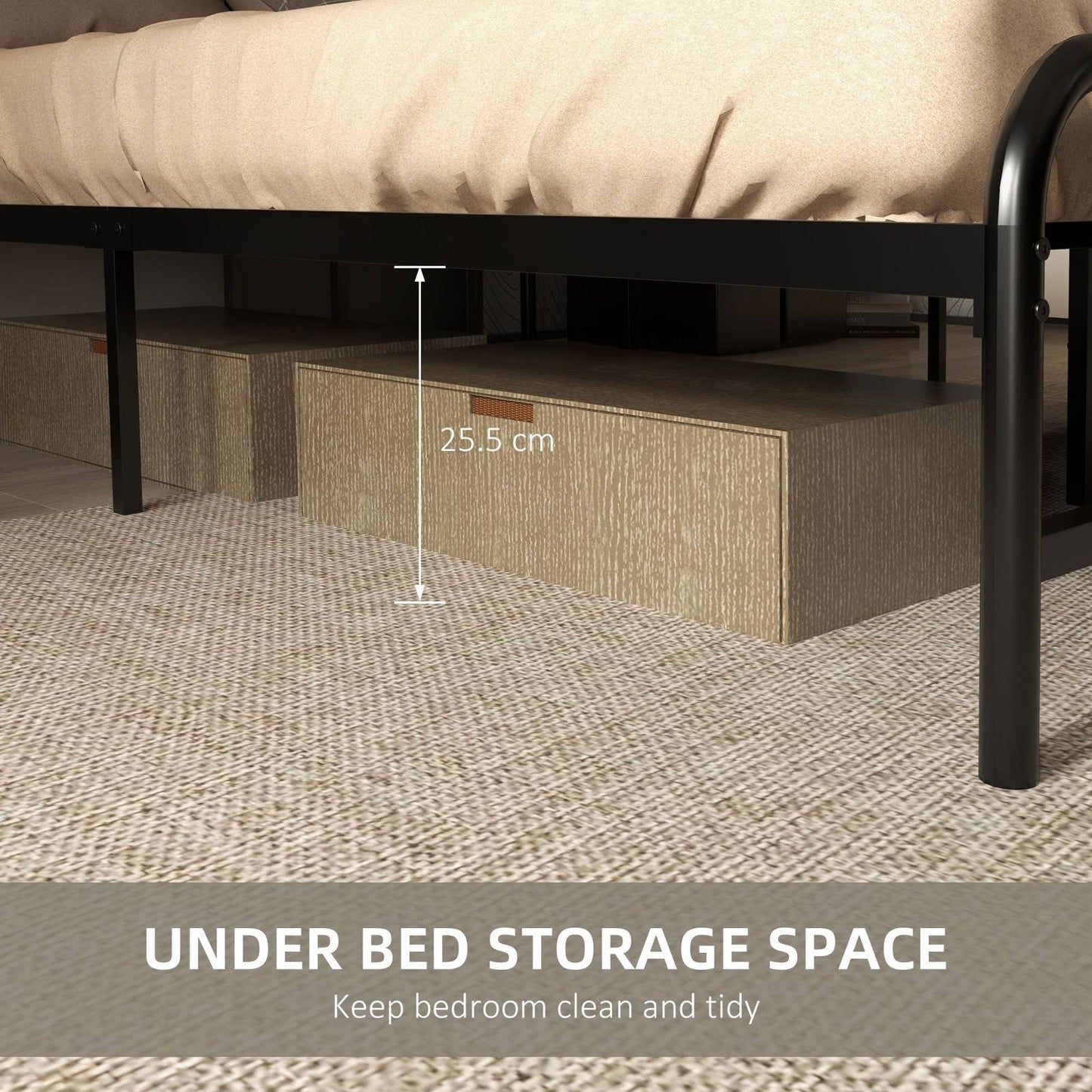 25.5cm Double Bed Frame