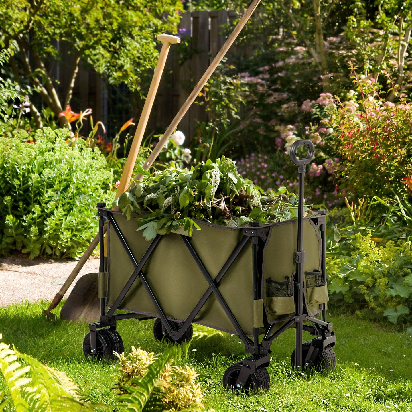 Folding Garden Trolley on Wheels
