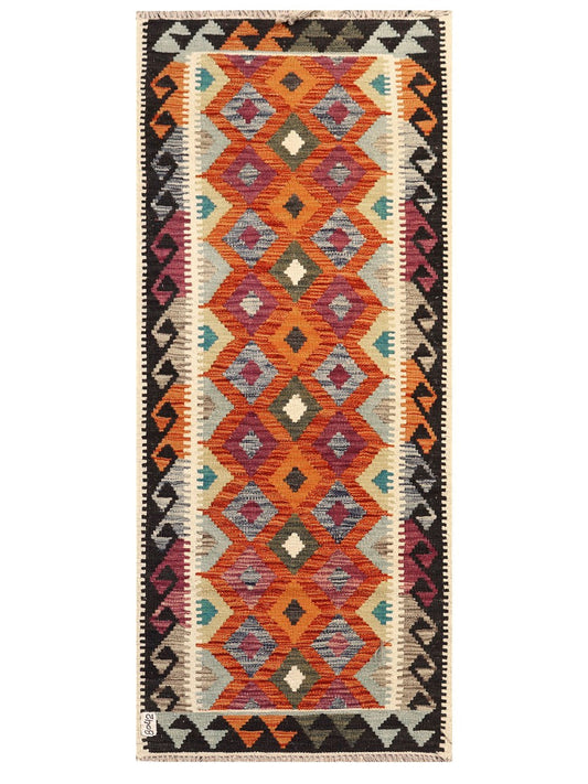 Maimana Afghanistan Kilim Rug - 184 x80 cm