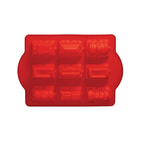 Silicone 9 Trains Red Cake Mould