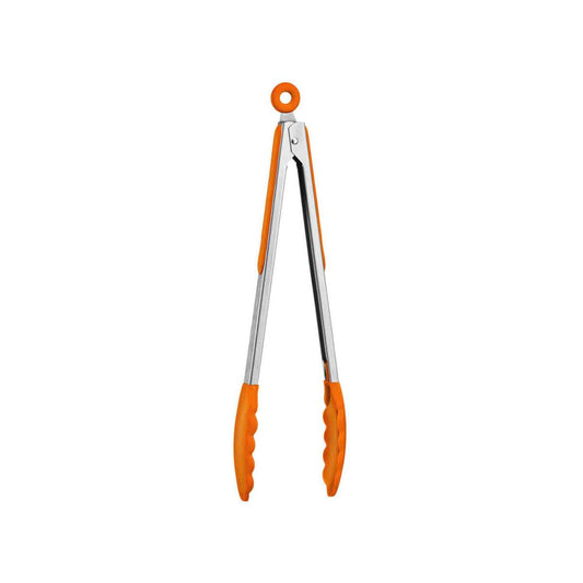 Zing Orange Silicone And Stainless Steel Tongs