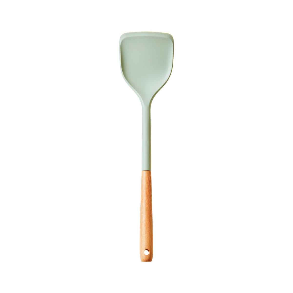 Nova Sage Green Silicone Head Turner With Round Wood Handle
