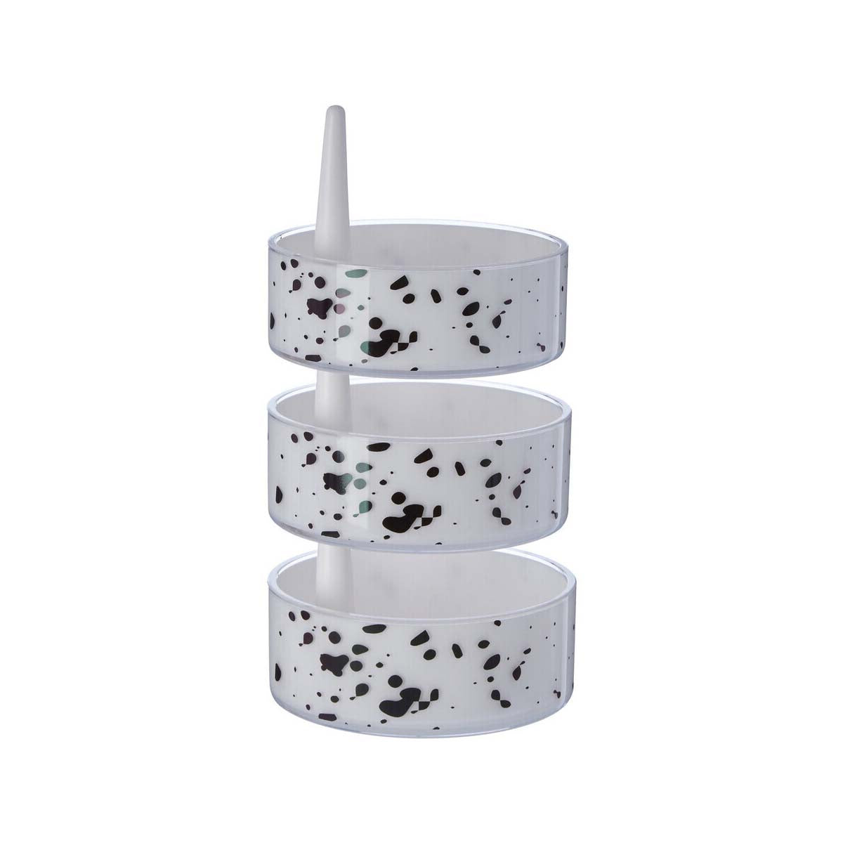 3Pc Speckled Plastic Rotary Storage Set