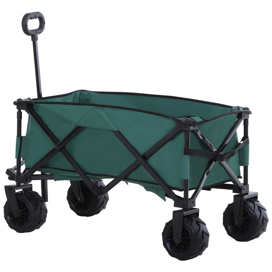 Folding Metal Frame Garden Trolley - Green