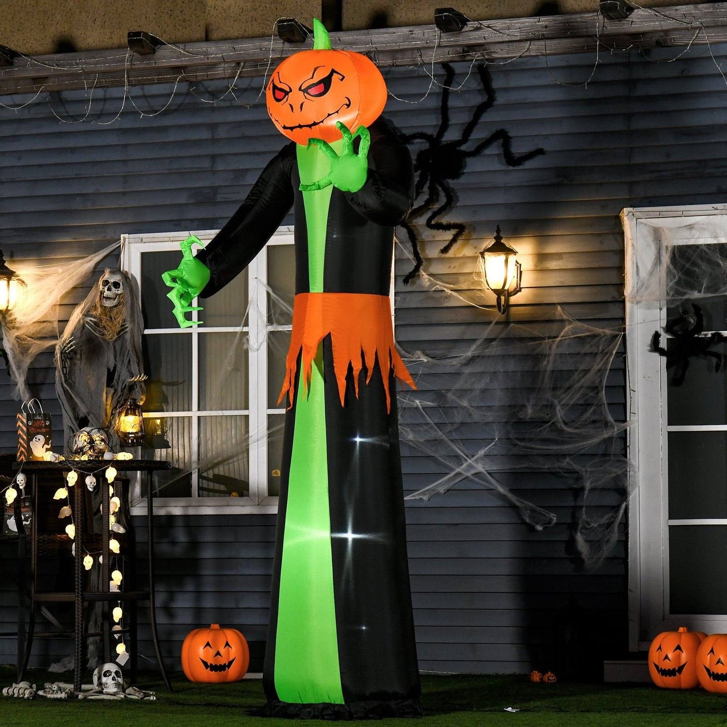 2.7m Inflatable Halloween Pumpkin with Build-in LED for Party Garden Decorations