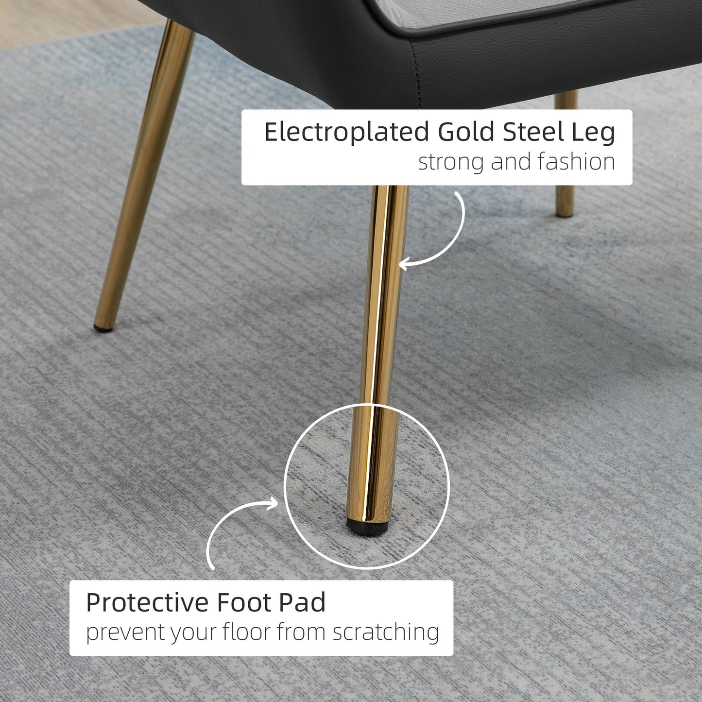 Modern Velvet Armchairs with Gold Steel Legs