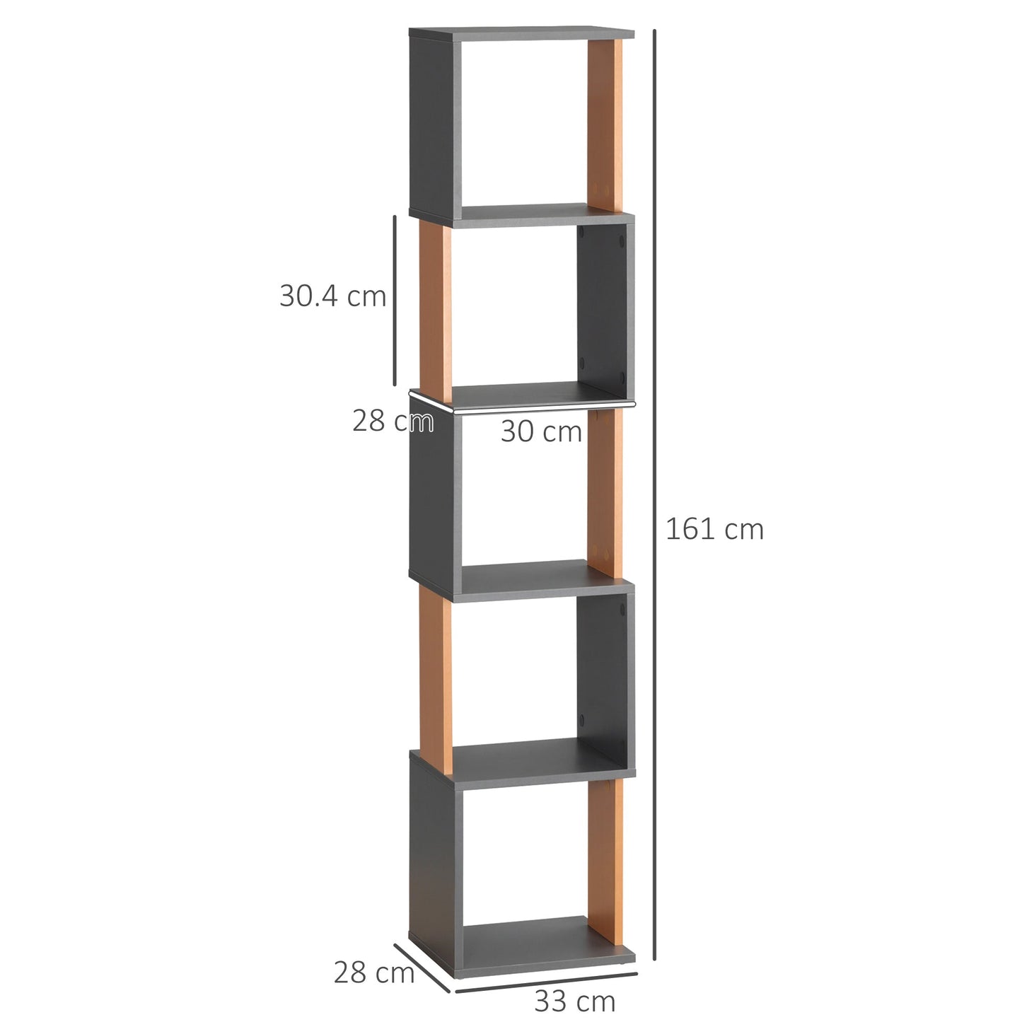 Modern 5-Tier Bookshelf