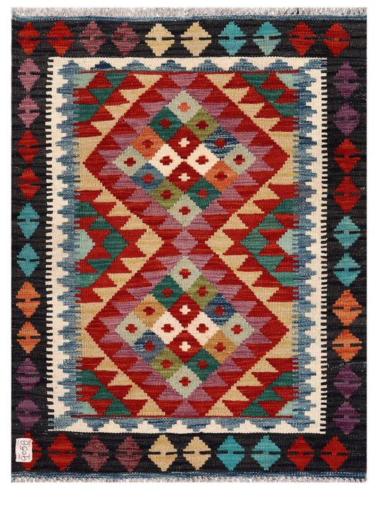 Maimana Afghanistan Kilim Rug - 116 x 87 cm