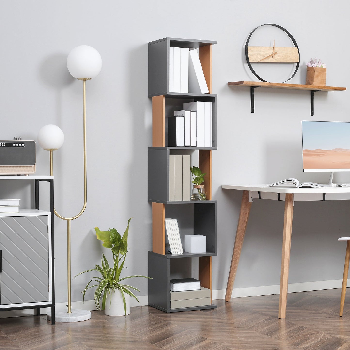 Modern 5-Tier Bookshelf