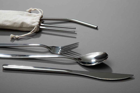 Mimo 6 Piece Silver Travel Cutlery Set with Case