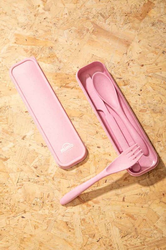 Mimo Pink 3 Piece Travel Cutlery Set