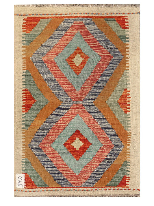 Maimana Afghanistan Kilim Rug - 84 x 55 cm