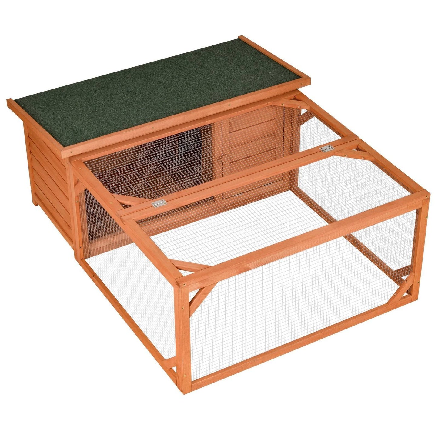 PawHut Rabbit Hutch Off-ground Small Animal Guinea Pig House 125.5 x 100 x 49cm