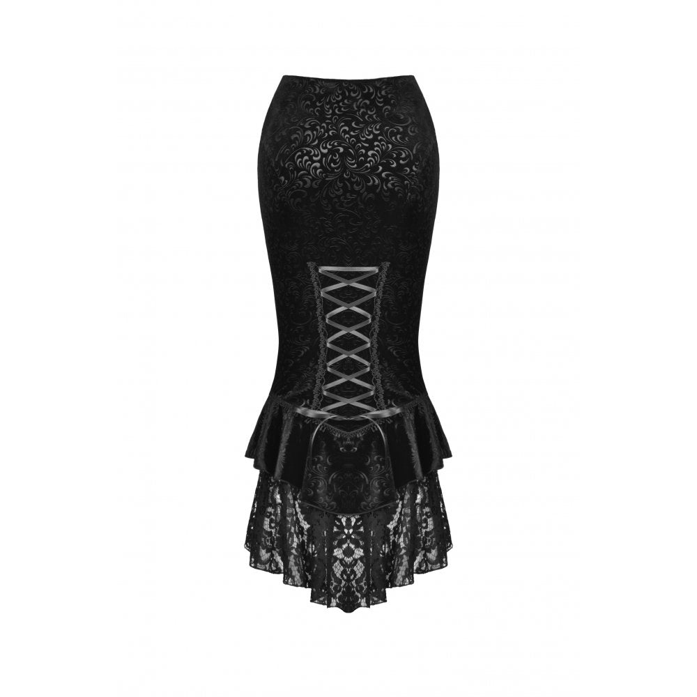 Dark In Love Zira Velvet Fishtail Skirt