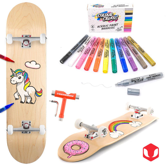 Venom Skateboards Complete Skateboard & Pens Natural - 8.0"