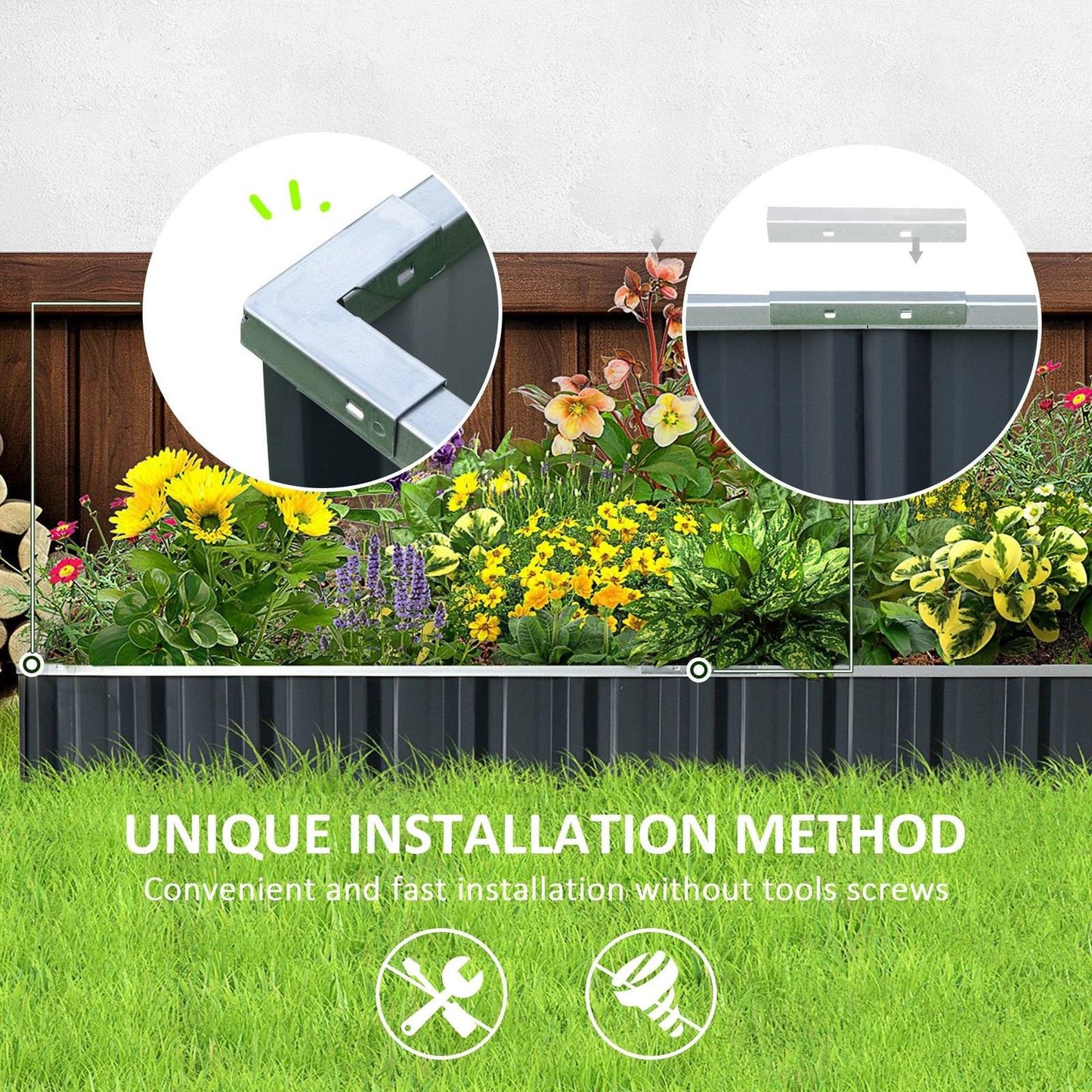 645L Metal Raised Garden Bed