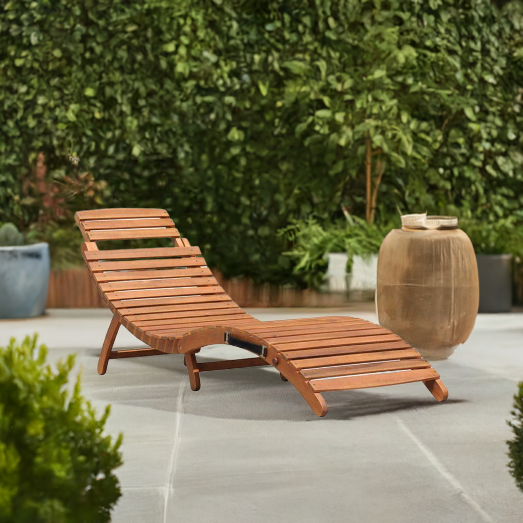 Acacia Wood Garden Lounger Chair by Wensum