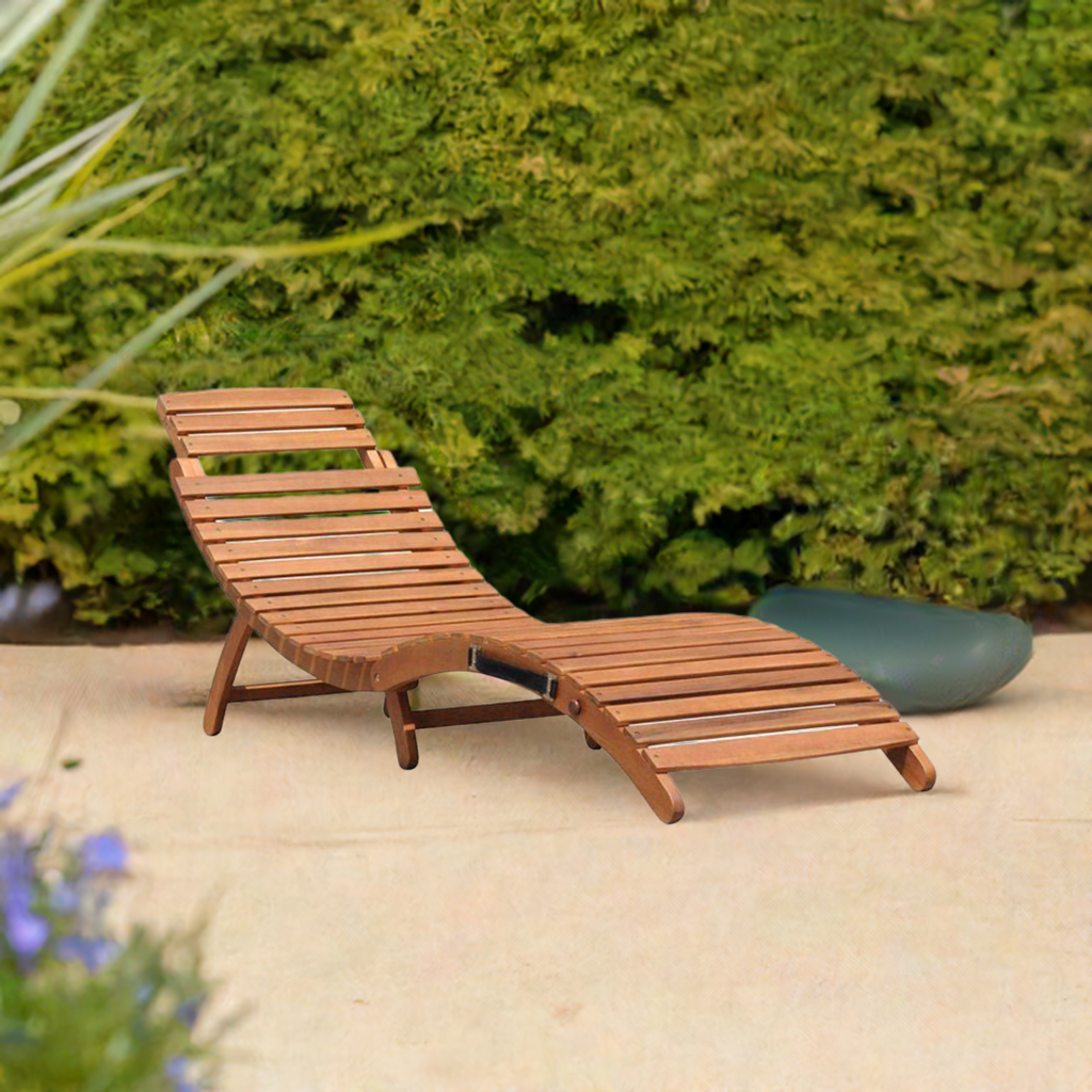 Acacia Wood Garden Lounger Chair by Wensum