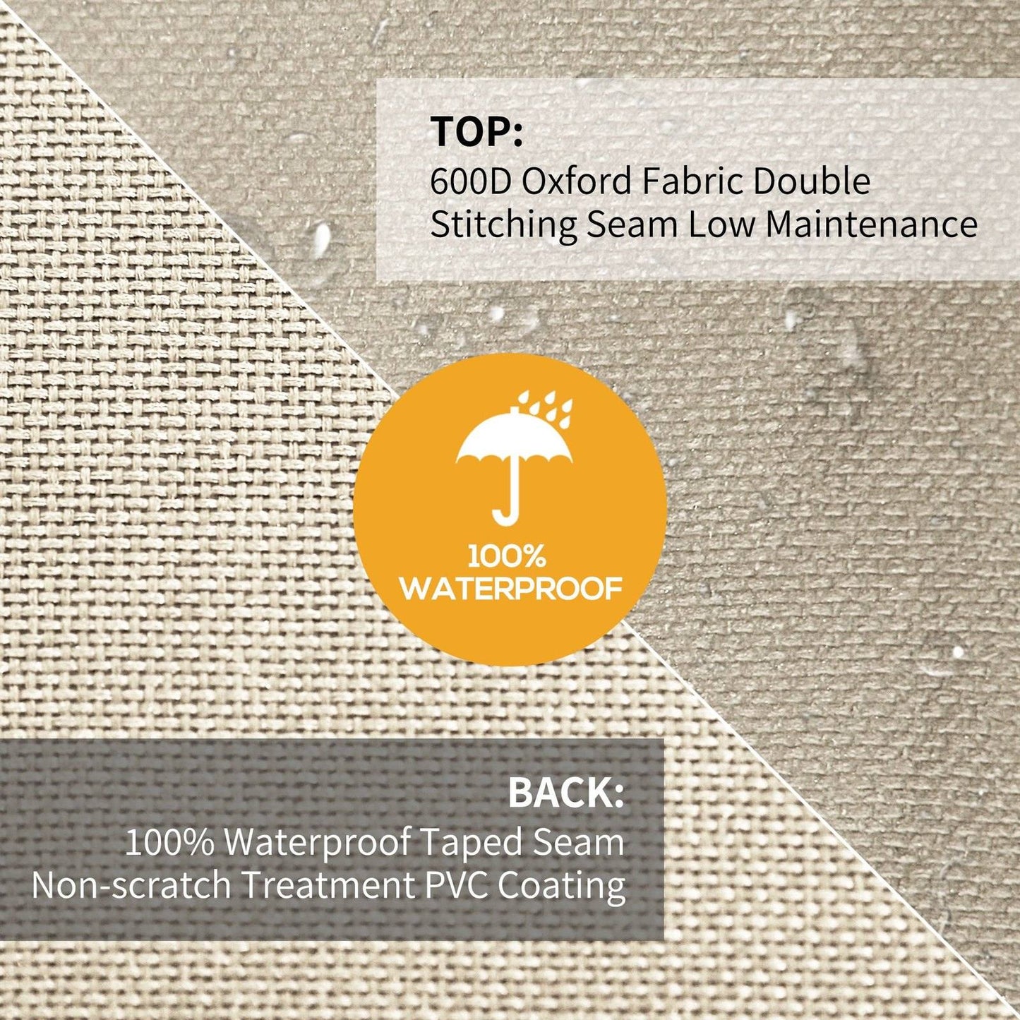 600D Oxford Cloth Furniture Cover 3 Seat Rattan Chair Protector Large Garden Patio Outdoor Waterproof L152 x W87 x H58-79cm