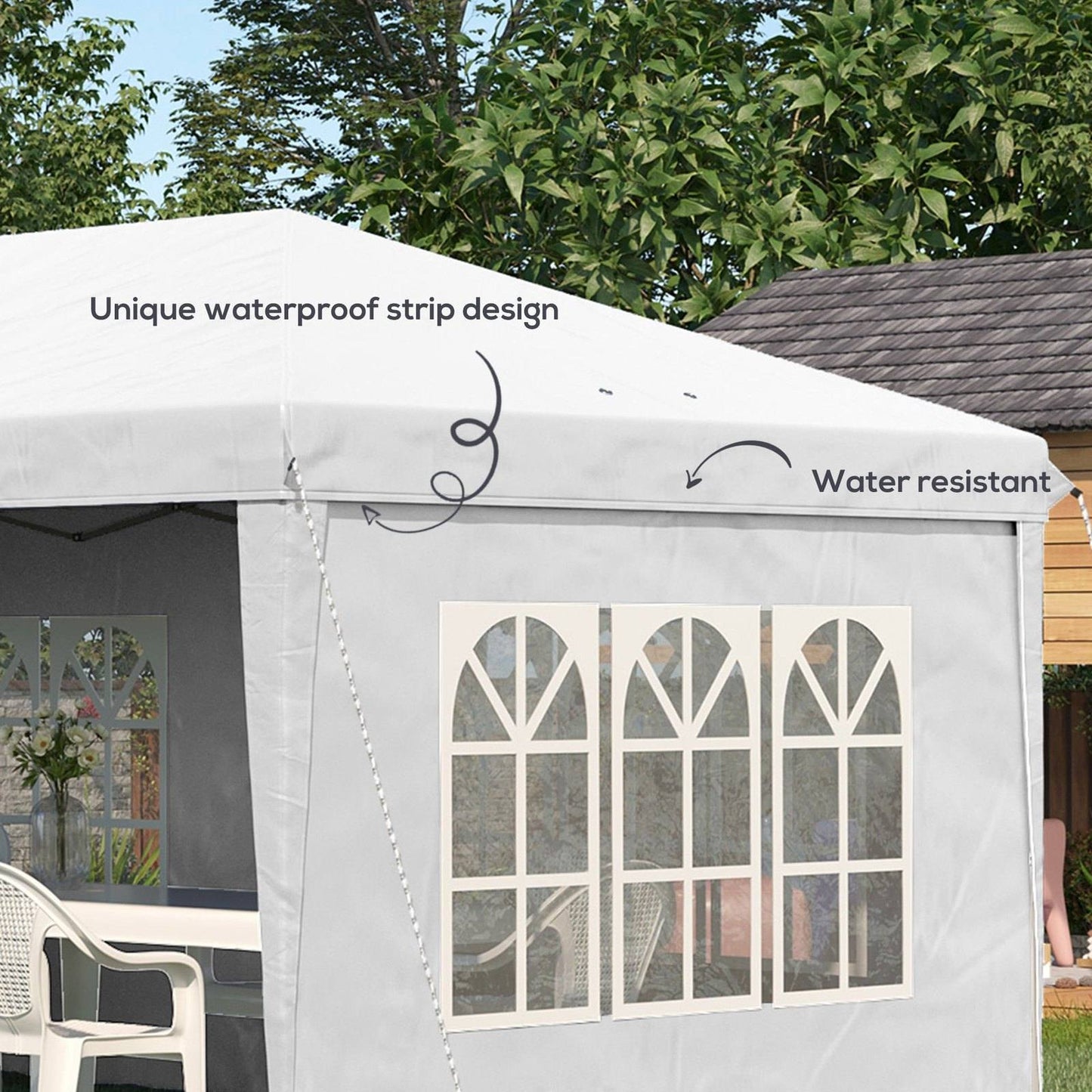 3 x 6m Half-Open Garden Gazebo