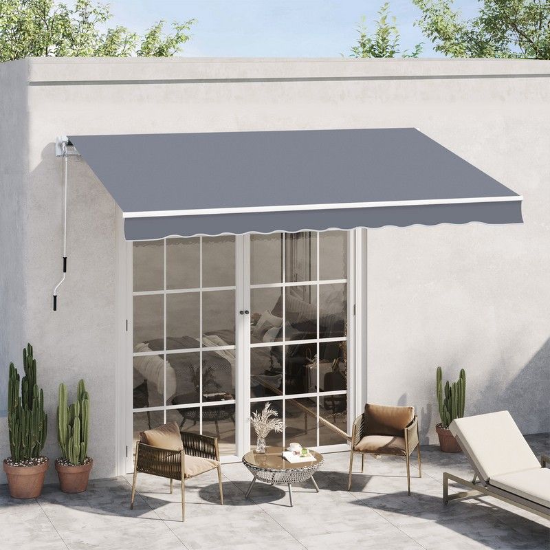 Manual Retractable Awning Size 4M X3M-Grey