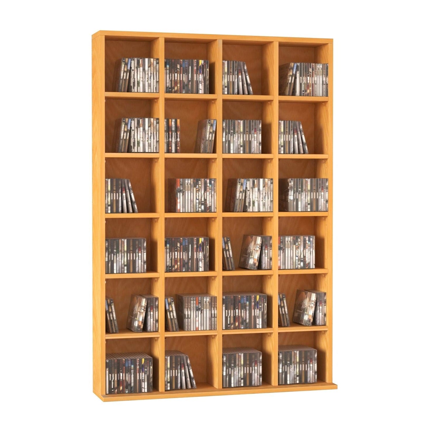 26-Section Multimedia Shelving Unit With Adjustable Shelves - Brown