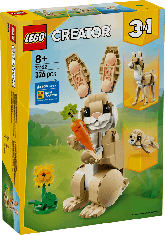 Lego Creator 3 in 1 31162 Cute Bunny Rebuildable Toy for Ages 8 and Up