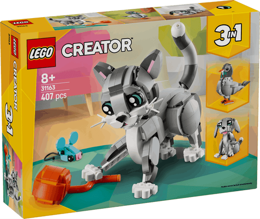 Lego Creator 3 in 1 31163 Playful Cat Rebuildable Toy for Ages 8 & Up