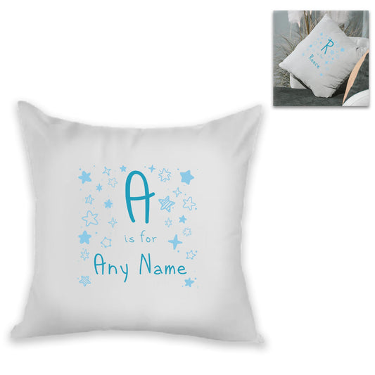 Personalised Cushion - Letter is for Name Design in Blue