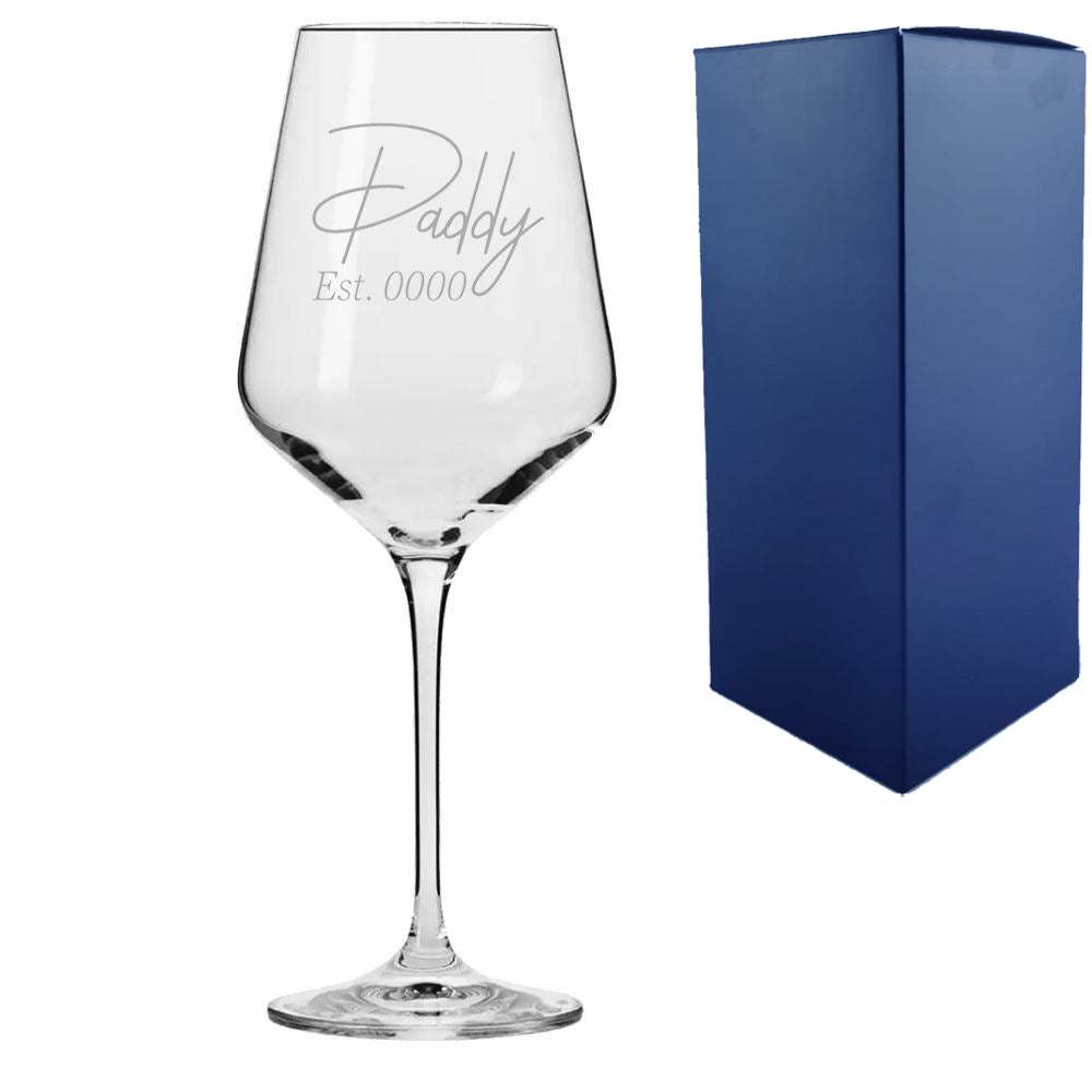 Engraved Wine Glass with Premium Satin-Lined Gift Box for Any Occasion