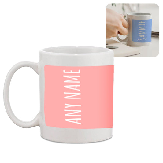 Personalised Hot Drinks Mug with Colour Band Design