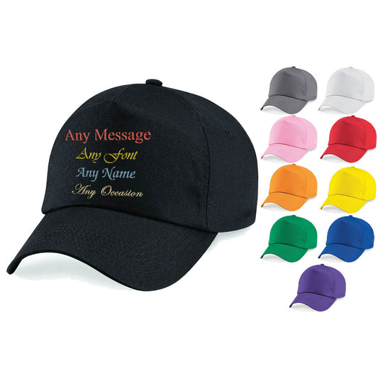 Embroidered Adults Cap, Customise Any Cap with Any Message or Name