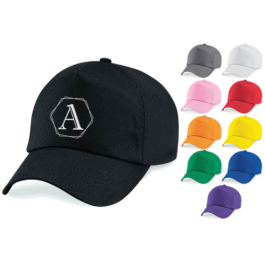 Embroidered Adults Cap with Polygon Initial Design