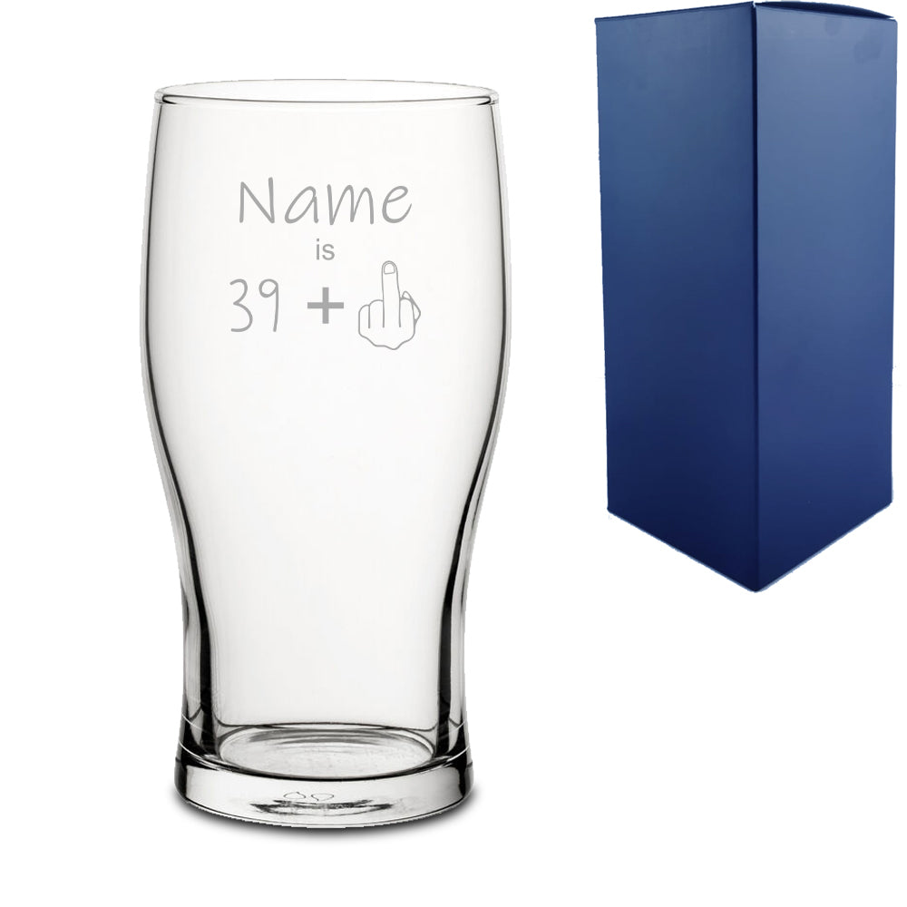 Engraved Personalised Pint and Beer Glasses with Custom Name and Design Options