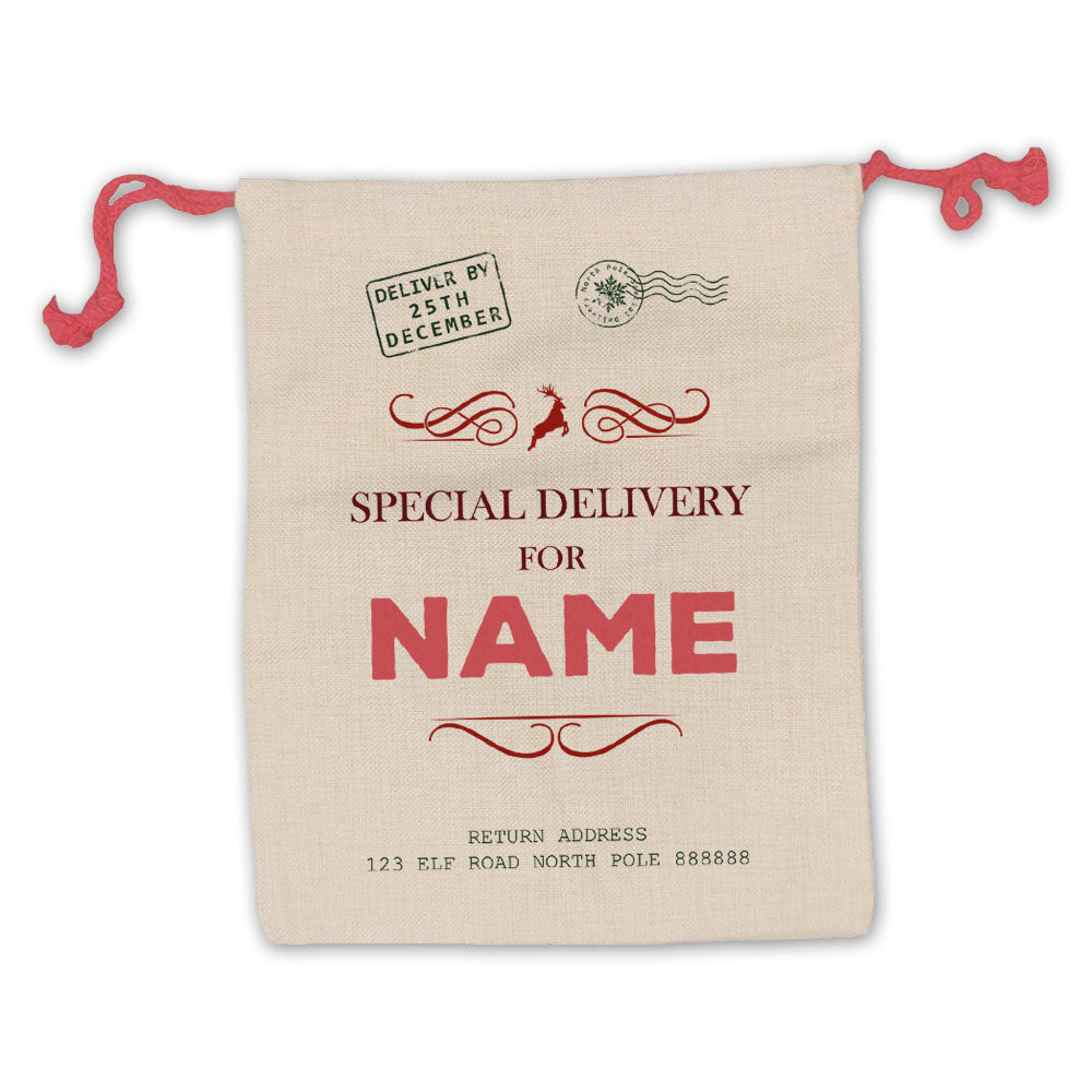 Christmas Presents Sack with Special Delivery Design