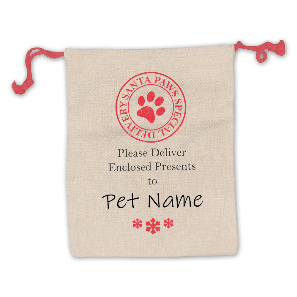 Christmas Presents Sack with Santa Paws Design