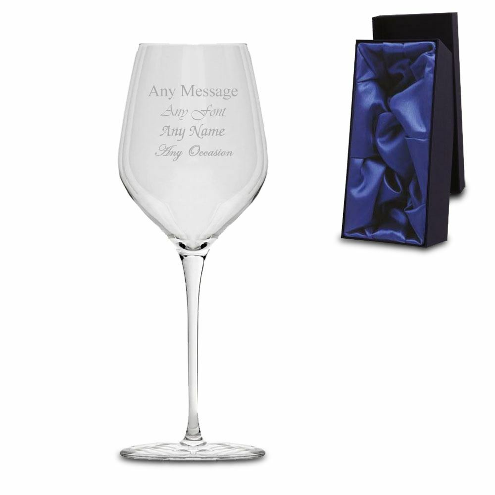 Engraved Wine Glass with Premium Satin-Lined Gift Box for Any Occasion
