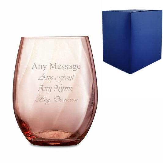 Engraved Pink Arpege Tumbler Cocktail Glass