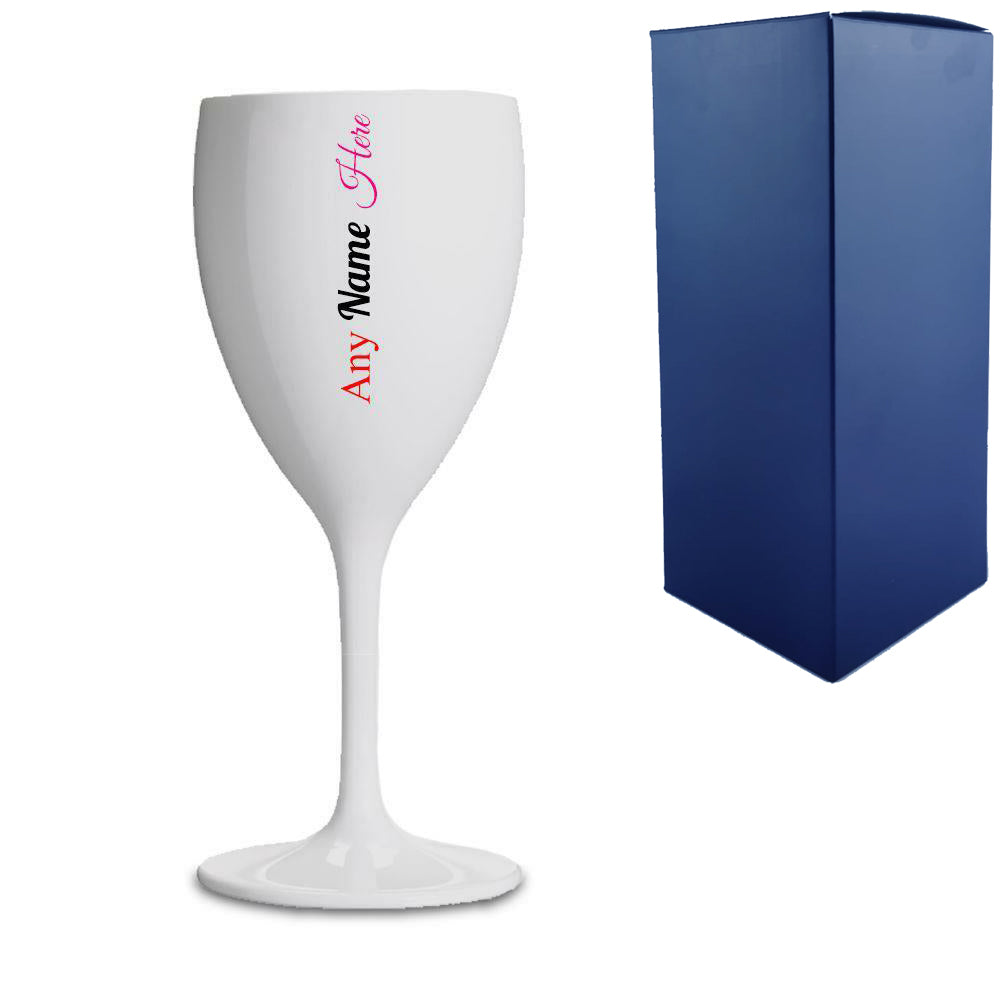 Plastic White Wine Glass with Gift Box