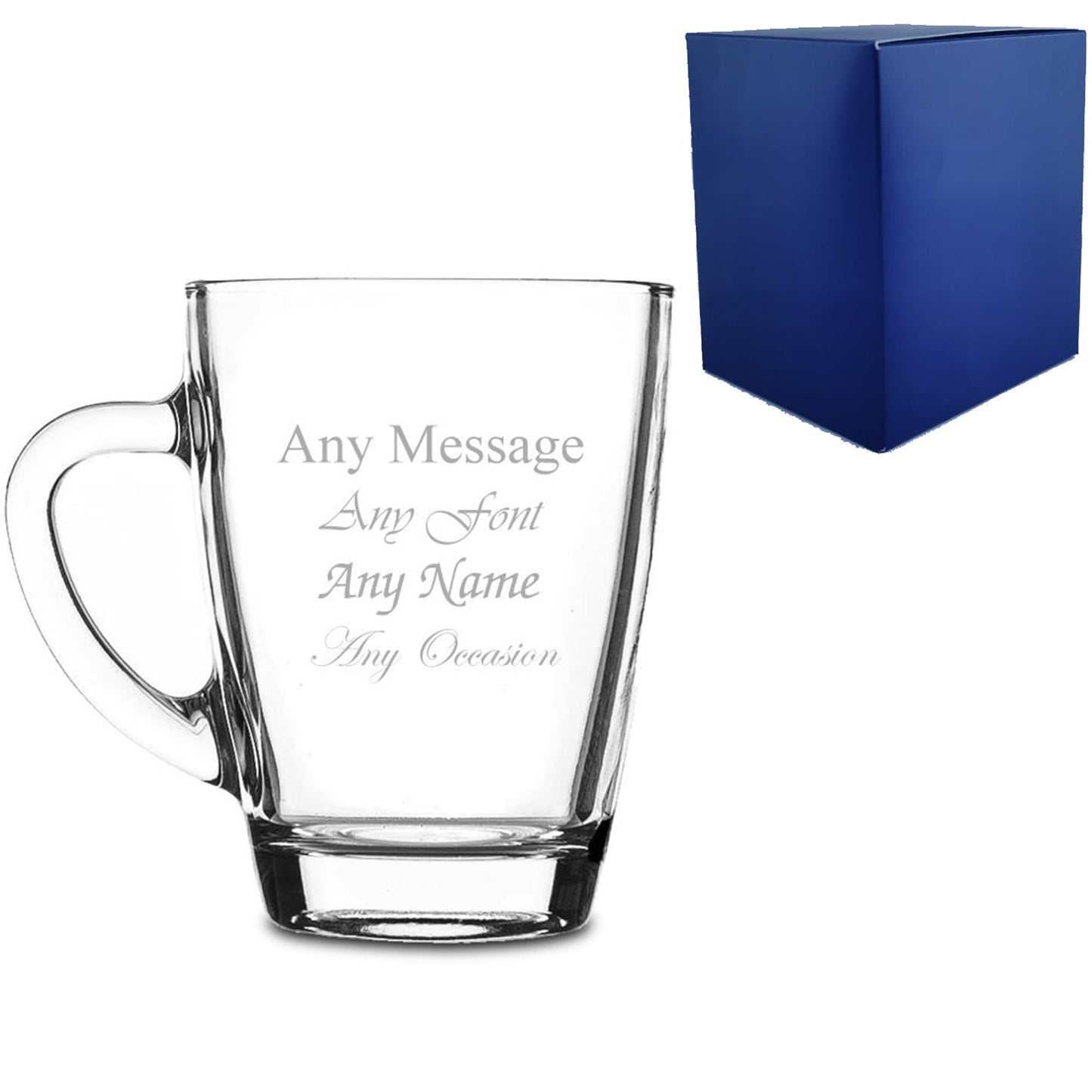Personalised Engraved Coffee Tea Glass Cup Mug Birthday Gifts For Him Her