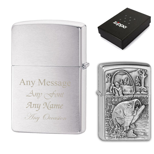 Engraved Fishing Official Zippo Windproof Lighter