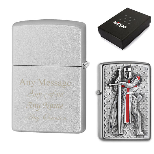 Engraved Templer Emblem Official Zippo Windproof Lighter