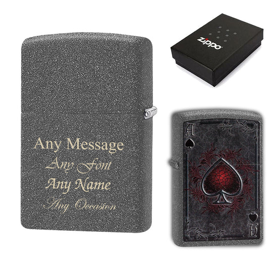 Engraved Gothic Ace of Spades Official Zippo Windproof Lighter
