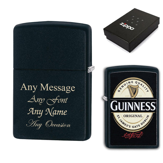 Engraved Guinness Logo Official Zippo Windproof Lighter