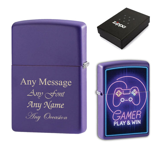 Engraved Gamer Official Zippo Windproof Lighter